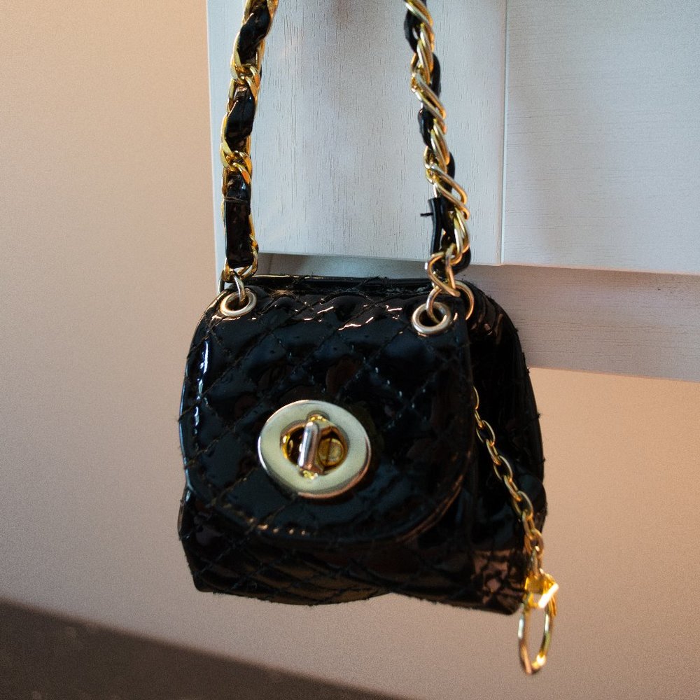Vintage Mini Quilted Patent Leather Coin/Purse by David Salvatore.